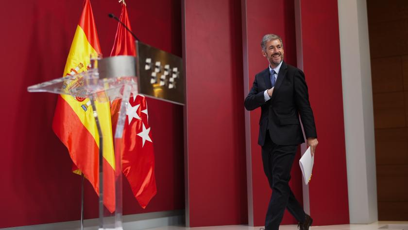 El portavoz Miguel Ángel García, tras la reunión del Consejo de Gobierno
