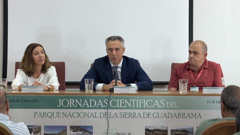 El consejero Carlos Novillo durante las jornadas científicas del Parque Nacional de la Sierra de Guadarrama
