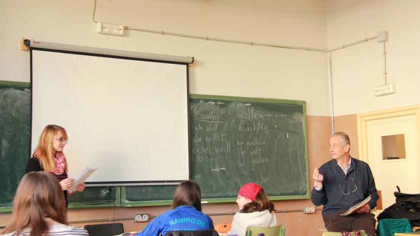 Clase en alemán en un Instituto de Educación Secundaria