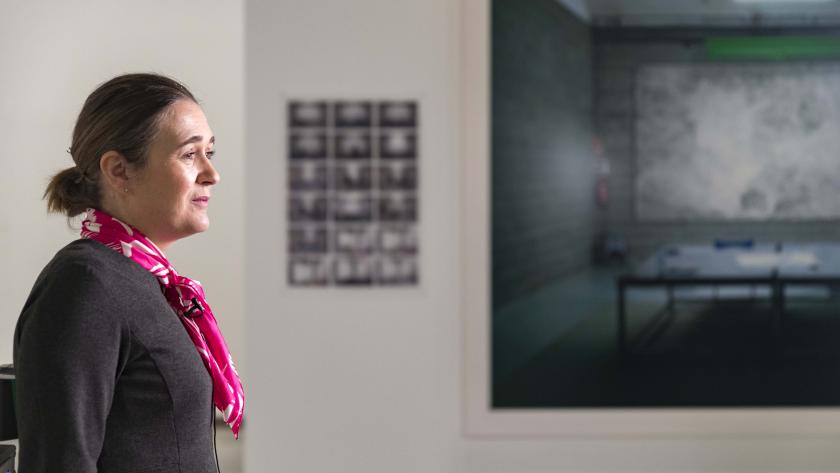 Marta Rivera durante la inauguración de la muestra ‘Arquitectura y «yo»’ 