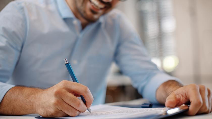Firma de una subvención Imagen de la firma de una subvención