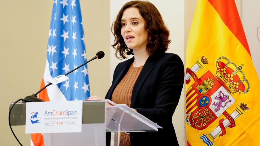 Isabel Díaz Ayuso interviene en la Cámara de Comercio de EEUU en España Isabel Díaz Ayuso durante su intervención en la Cámara de Comercio de EEUU en España