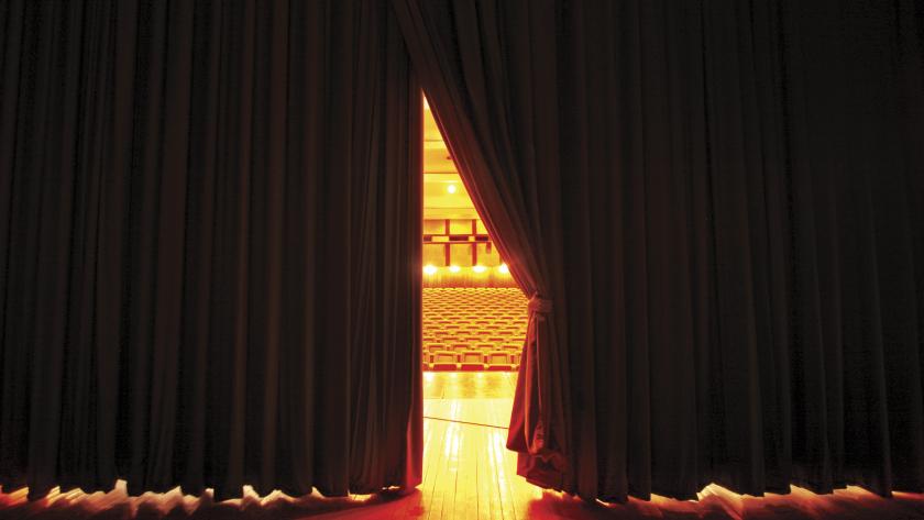 Teatro Cortinas Cortinas del teatro abriendose