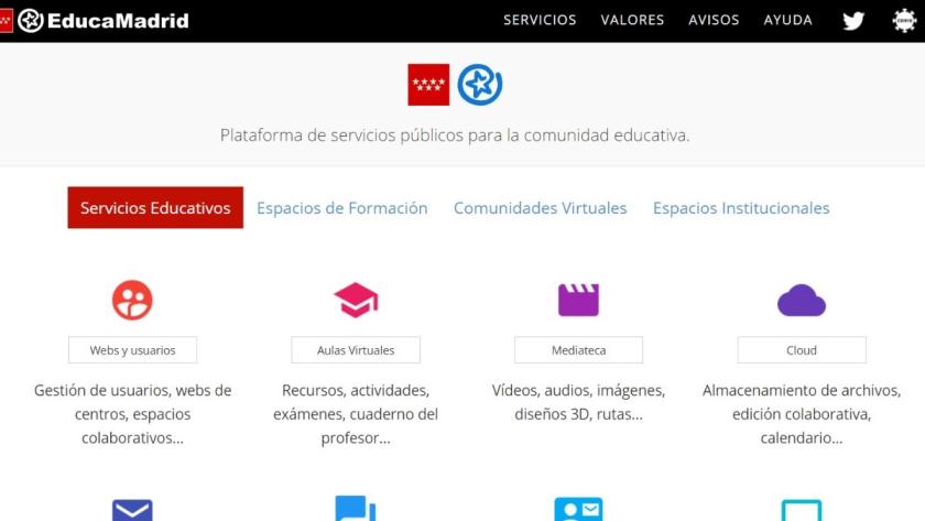 Nueva web de EducaMadrid La Comunidad de Madrid estrena el curso con una nueva web educativa para afrontar los retos provocados por el COVID-19