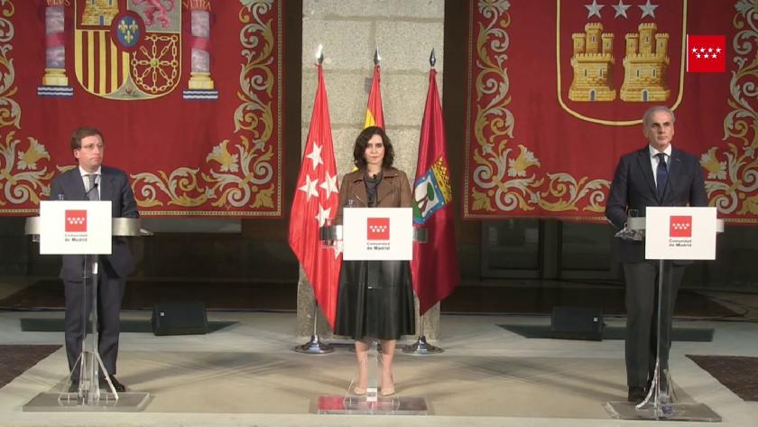 Comparecencia de la Presidenta de la Comunidad de Madrid y alcalde de la ciudad de Madrid 13 de octubre de 2020