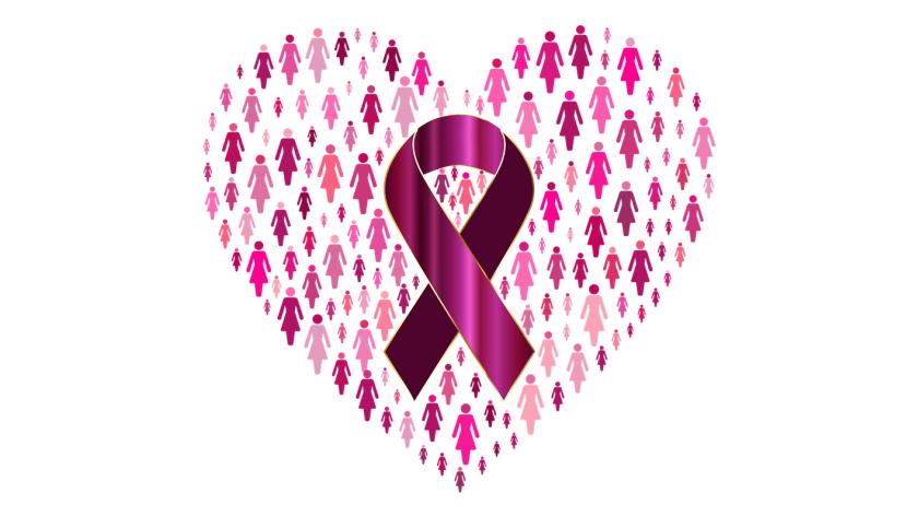 Corazón con lazo rosa