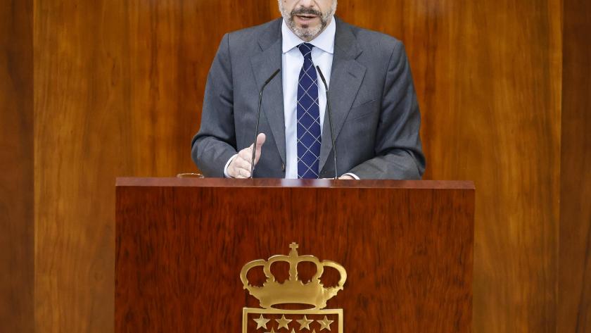 El consejero, Javier Fernández-Lasquetty, comparece en la Asamblea regional El consejero durante su comparecencia en la Asamblea regional