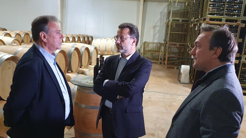 El consejero de Economía, Javier Fernández-Lasquetty, visita la empresa Licinia Wines El consejero durante la visita