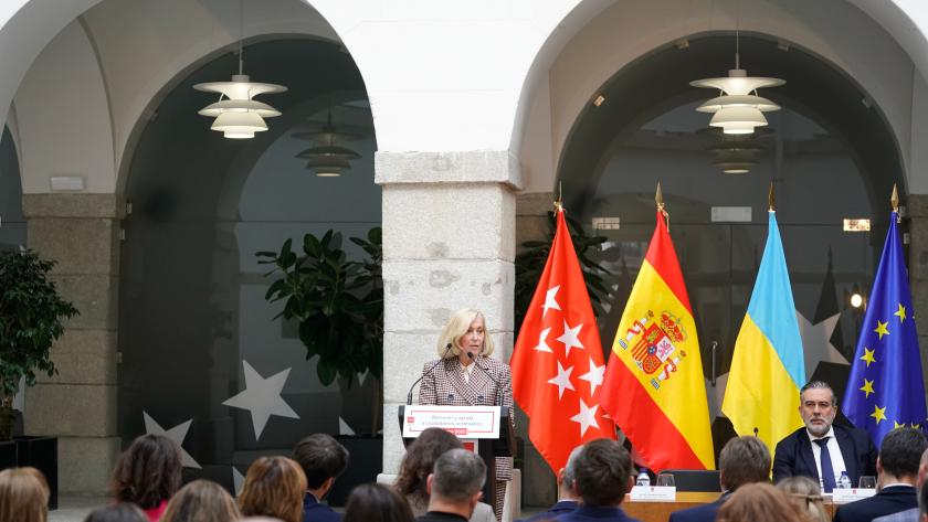 La consejera Dancausa durante el acto