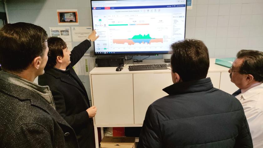 Planta fotovoltaica Visita del alcalde de Leganés a la planta fotovoltaica del Hospital Severo Ochoa