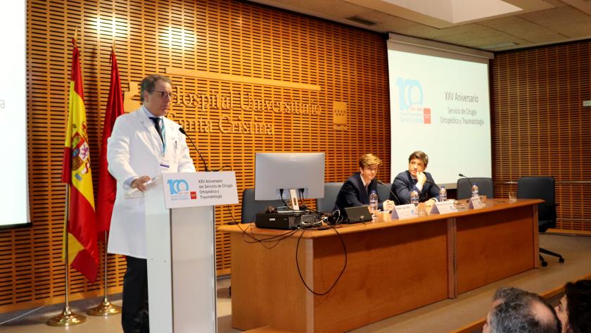 25 aniversario del Servicio de Cirugía Ortopédica y Traumatología del Hospital público Santa Cristina La Gerente de Hospitales del SERMAS, Mercedes Navío, en el Hospital Santa Cristina