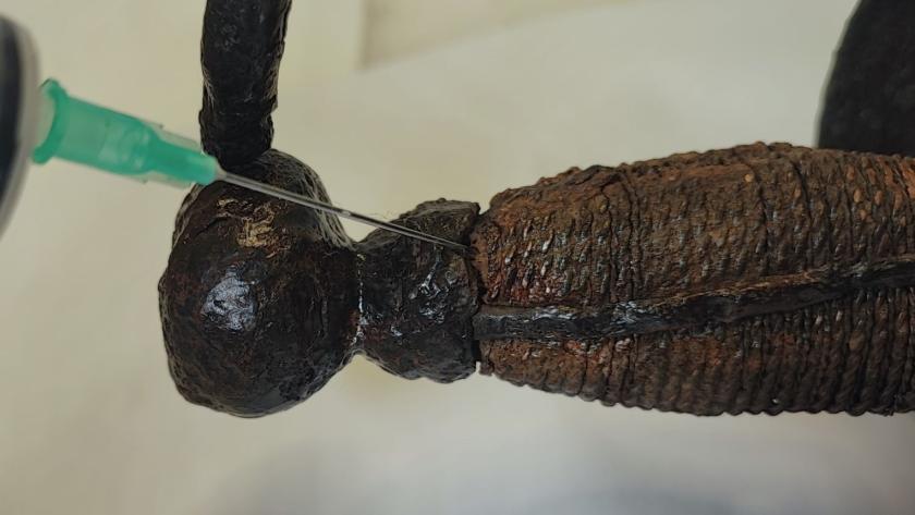 imagen de puño de espada de madera