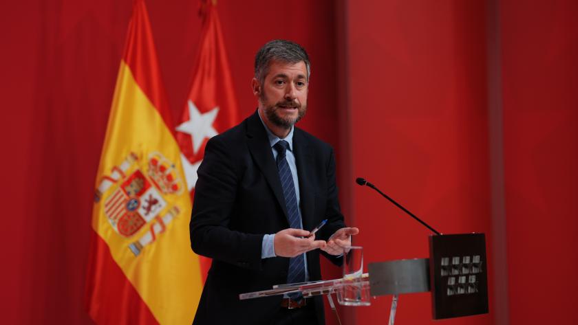 García Martín en rueda de prensa El portavoz Miguel Ángel García Martín atiende a los medios de comunicación