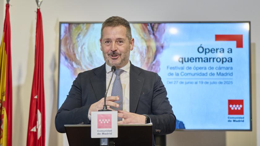 La Comunidad de Madrid presenta la II edición del Festival Ópera a quemarropa con propuestas para todos los públicos El consejero De Paco Serrano