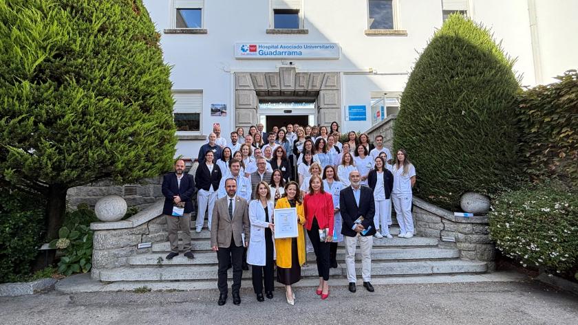 Matute clausura el acto de entrega del sello EFQM 700 al Hospital Guadarrama La consejera Fátima Matute durante la entrega del sello EFQM 700 al Hospital Guadarrama