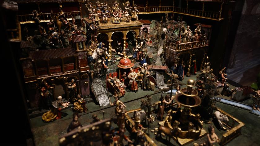 Belén de la Sala Alcalá 31 Nacimiento cuyas piezas proceden de la colección del Museo Pedro de Osma de Lima