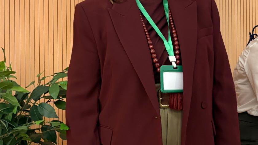 Almudena Santano, gerente del Hospital Universitario Infanta Cristina. La gerente de un hospital madrileña antes de pronunciar una conferencia
