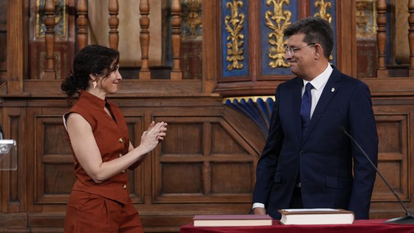 La presidenta Isabel Díaz Ayuso durante la toma de posesión 