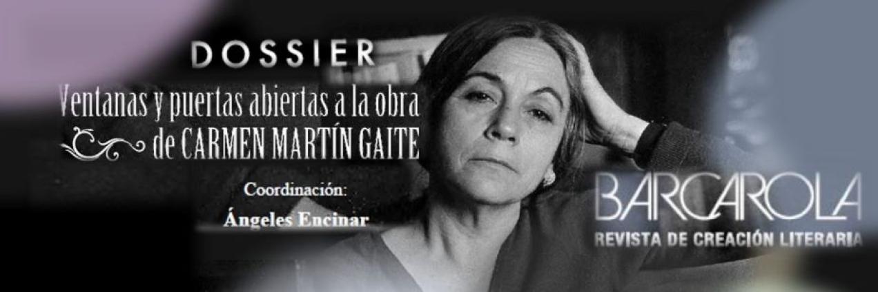 Imagen Carmen Gaite con rótulos dossier revista Barcarola