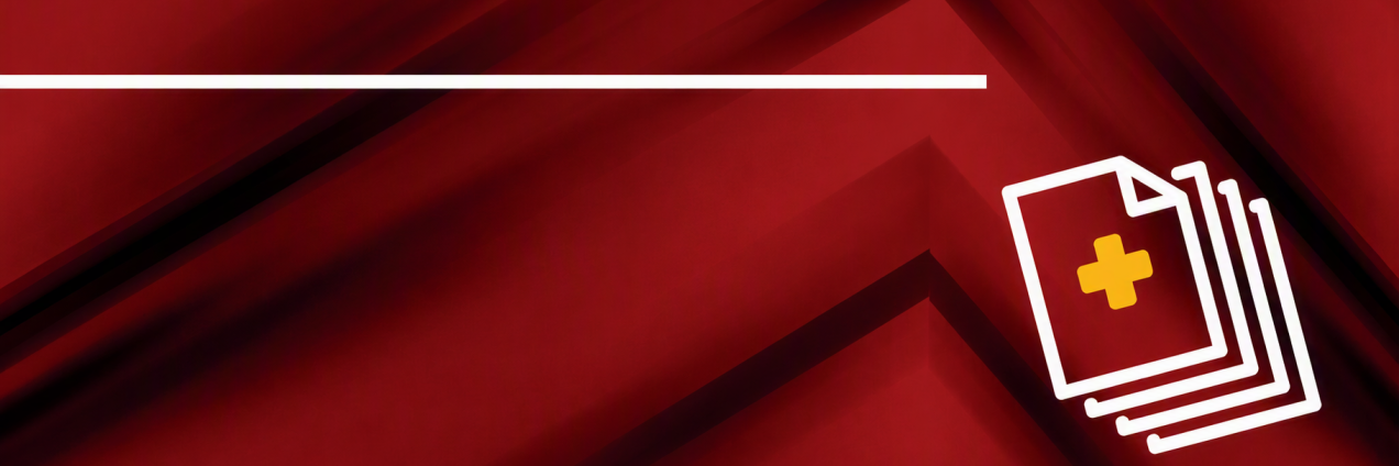 Imagen de fondo granate con bloque de hojas con una cruz amarilla