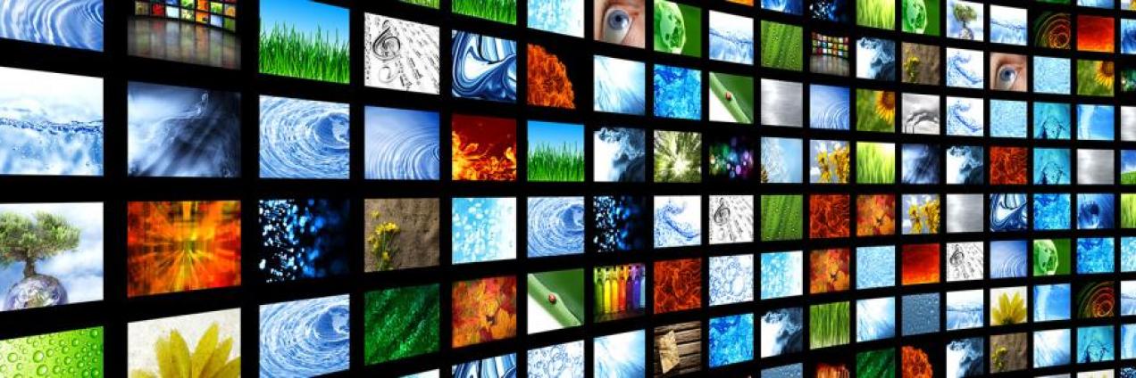 Panel de pantallas de televisión