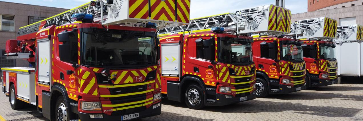 Nuevos vehículos autoescalera para los bomberos de la Comunidad de Madrid