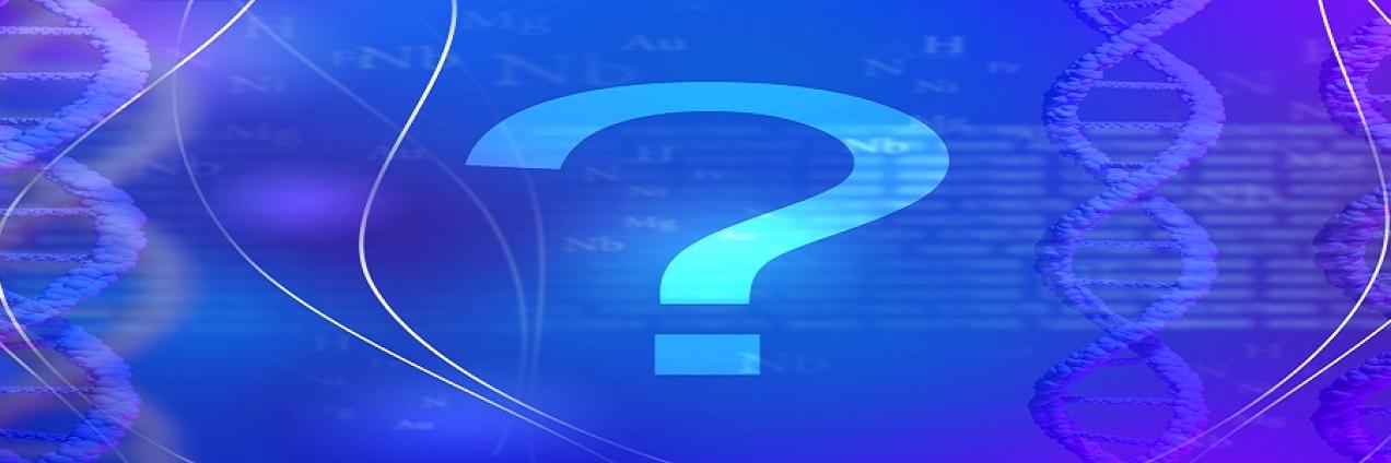 signo de interrogación sobre cadena de ADN