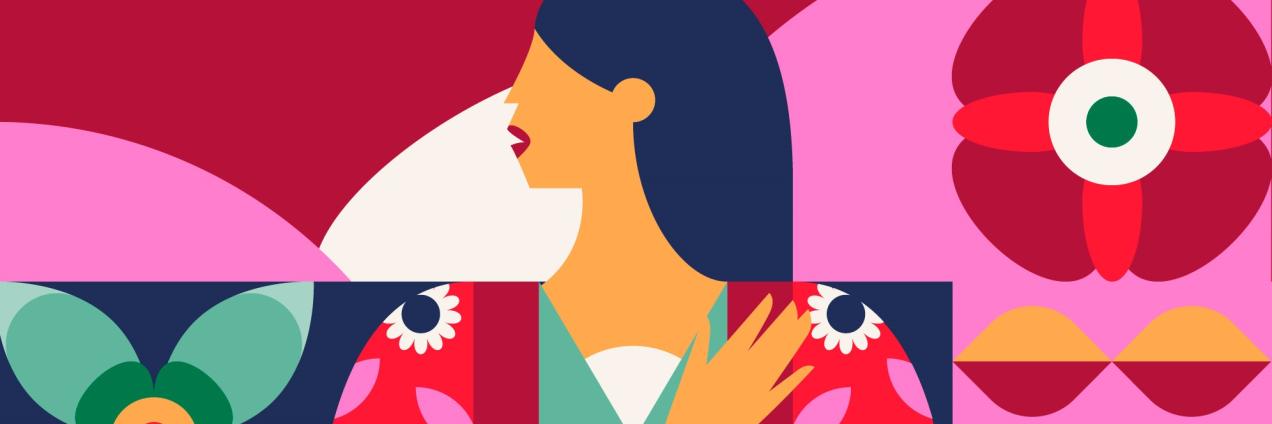 Mujer mirando de perfil con dolor