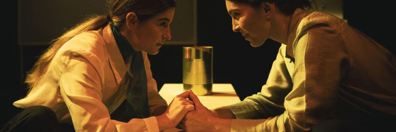 imagen que muestra dos mujeres tomándose de la mano pro encima de una mesa