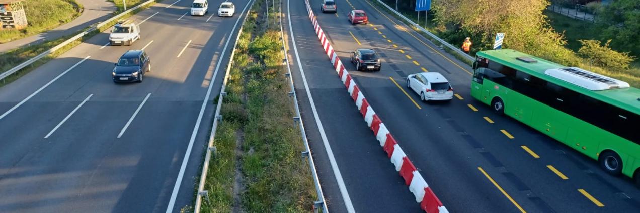 Estado actual de la carretera el miércoles 30 de abril- Inicio de la obra- PK 23+100 sentido Colmenar Viejo
