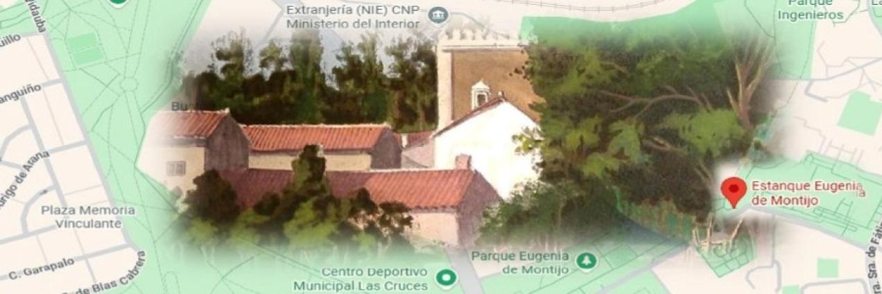 Composición de imagen de la Quinta Miranda, sobre plano de Madrid