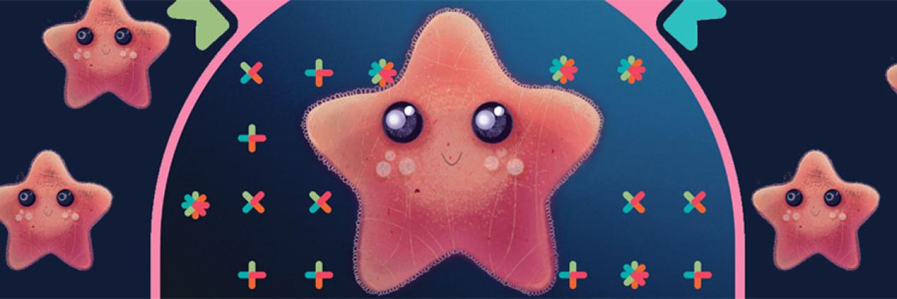 Imagen decorativa, una estrella de mar sonriente