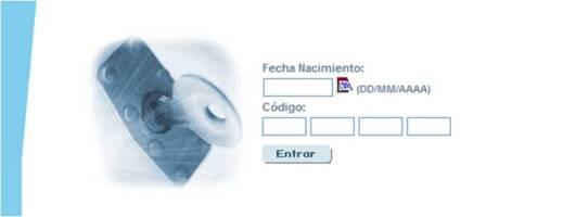 captura de pantalla de acceso a consulta personalizada lista de espera