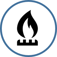 Icono de fuego de gas