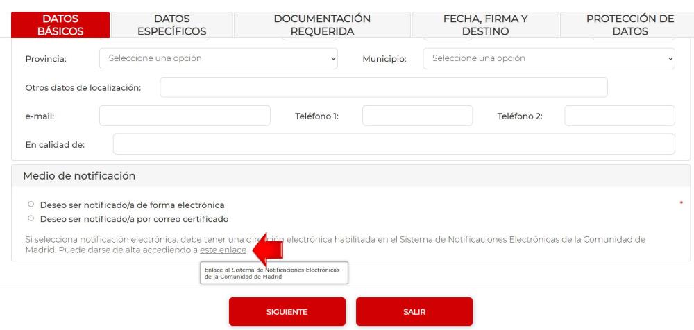 pantallazo trámite