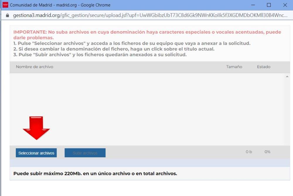 pantallazo trámite