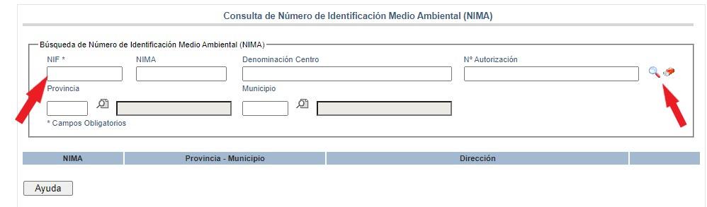 imagen de la aplicación consulta de NIMA