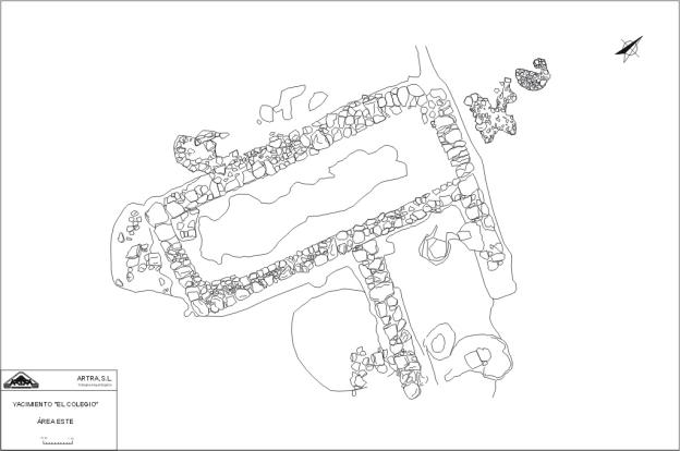 Imagen de dibujo de la planta de la estructura anterior de Yacimiento El Colegio en Valdemoro