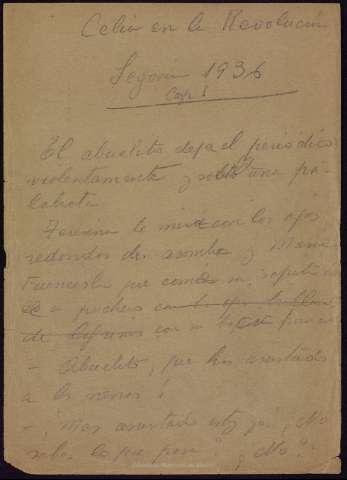 Manuscrito de Celia en la revolución 1943