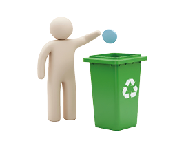 Imagen de persona reciclando