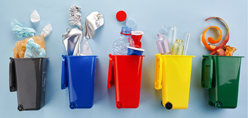 Cubos de reciclaje de residuos