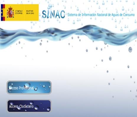 Imagen del Sistema de Información de Aguas de Consumo (SINAC)