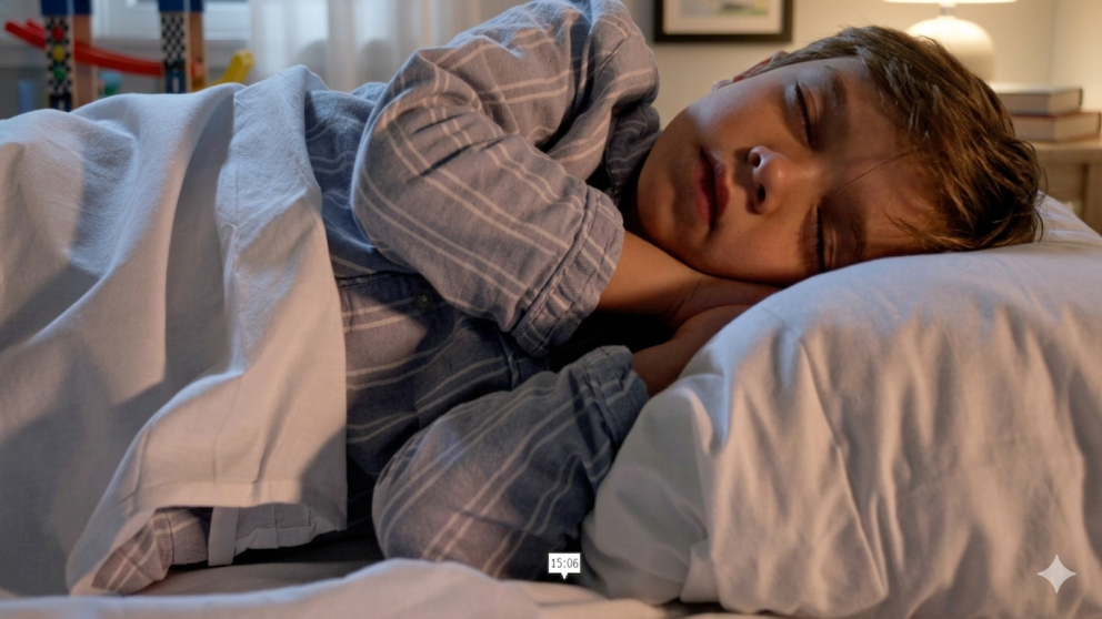 Imagen de niño durmiendo de lado