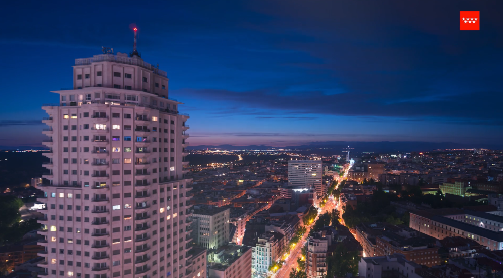 imagen aerea de skyline madrid