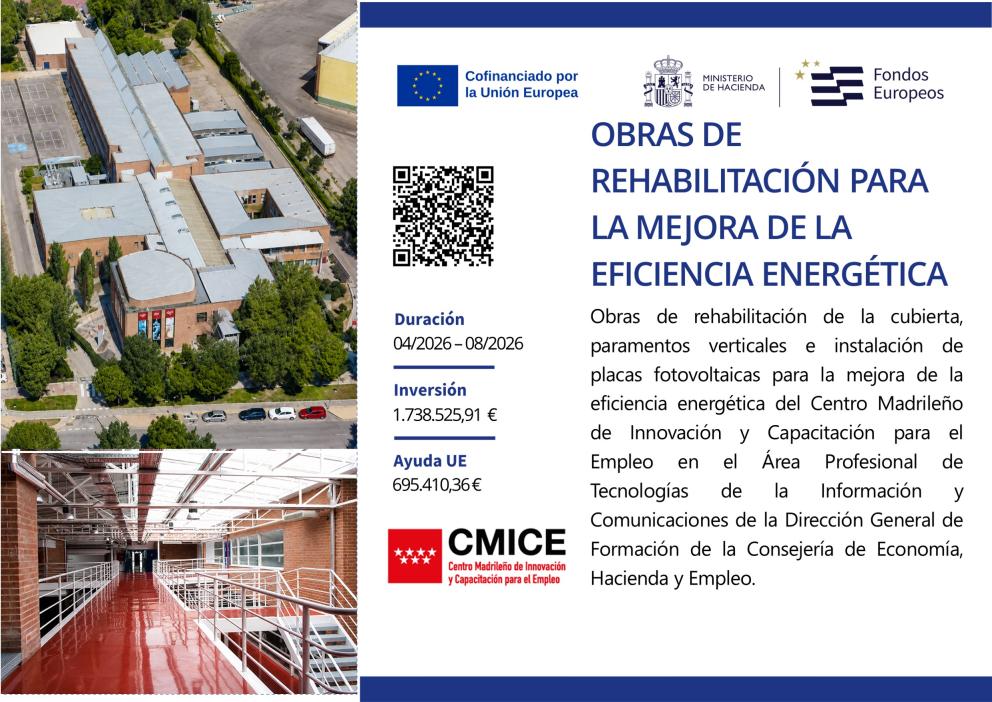 Obras rehabilitación CMICE Getafe. Fondos FEDER