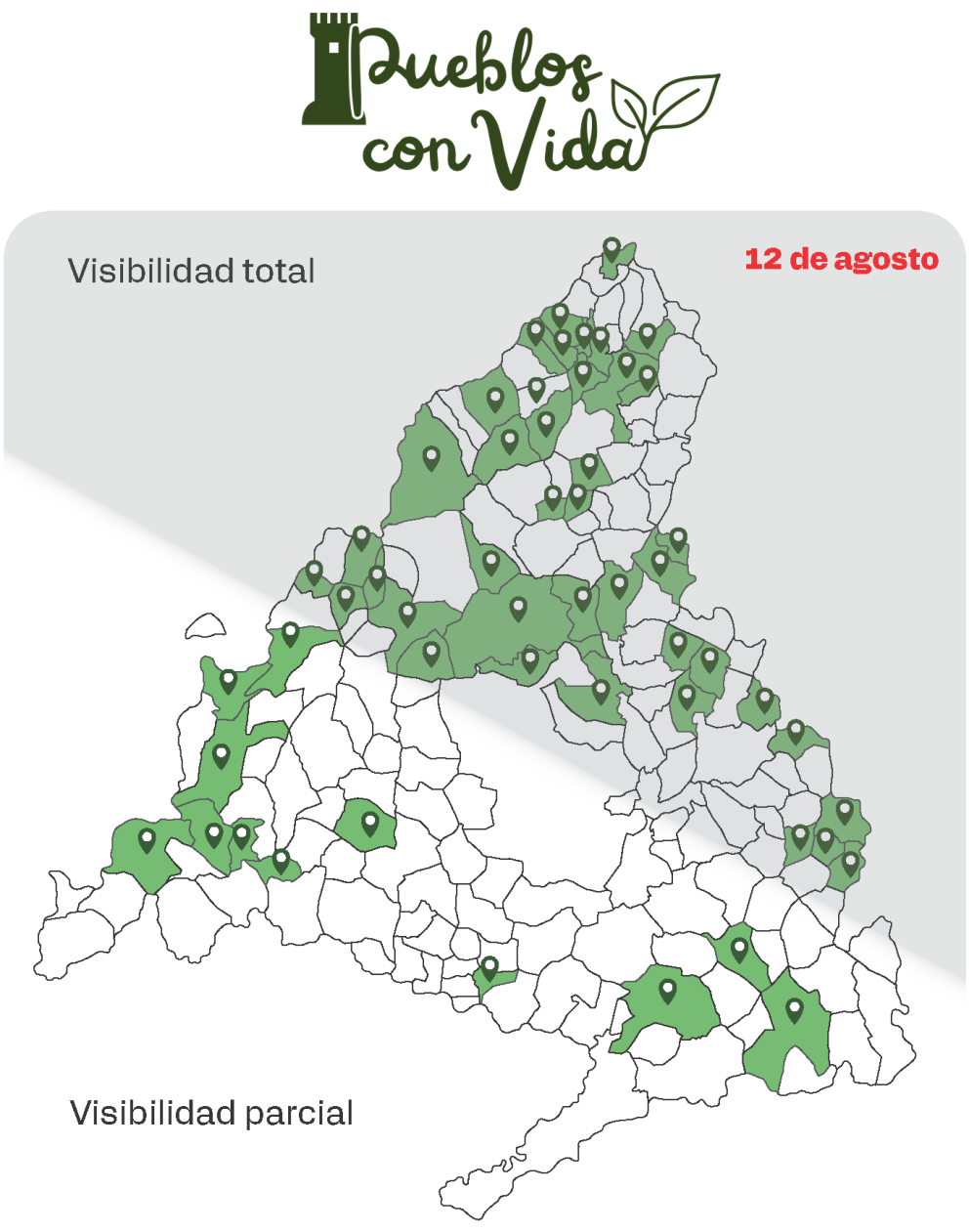 Mapa con los puntos de observación
