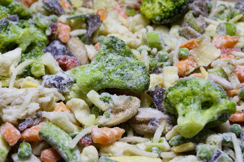 Verduras congeladas Distintos tipos de verduras congeladas