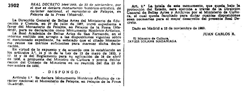 Declaración Bien de Interés Cultural BOE