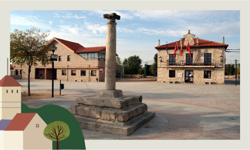 Fotografía de la plaza de un pequeño pueblo de la Comunidad de Madrid