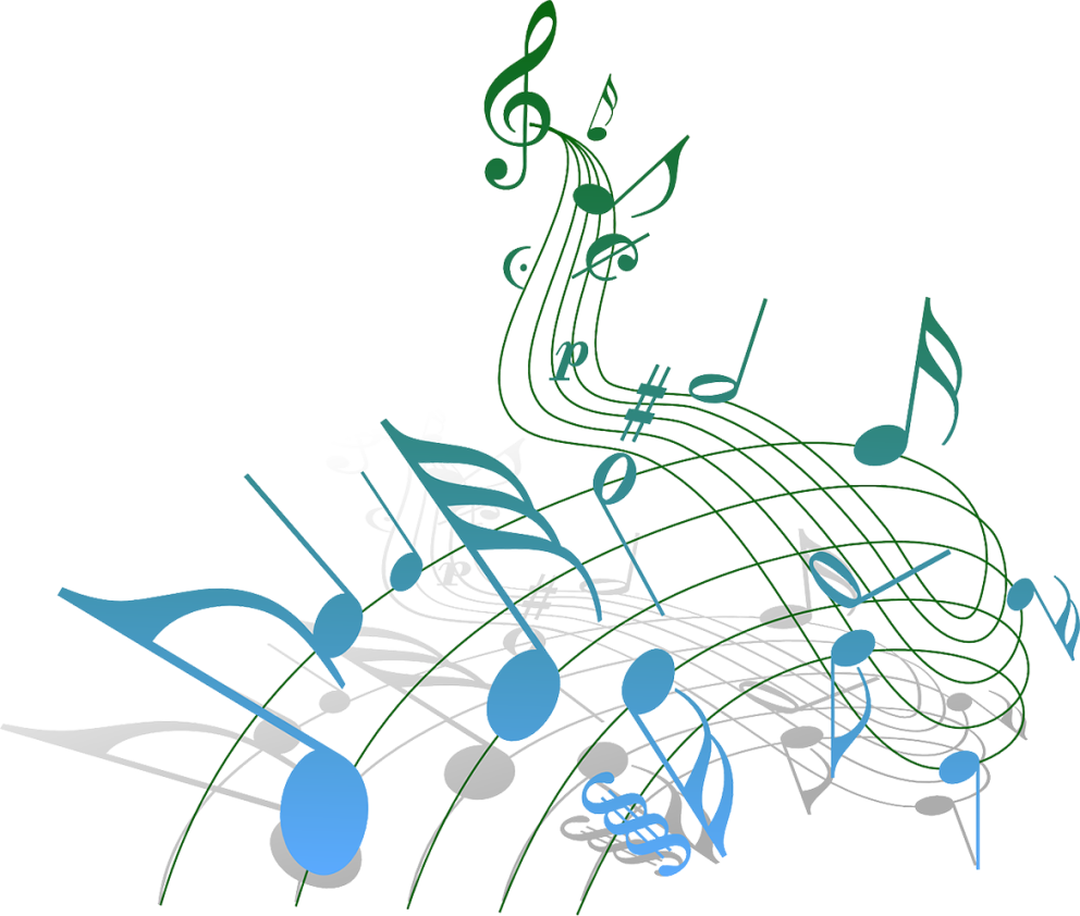 Notas musicales flotando por el aire